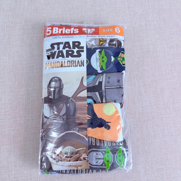 Handcraft Other - Star Wars The Mandalorian Boys Briefs 5 Pack Grogu Baby Yoda Cotton Size 6 NEW